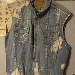 True Religion Jean Jacket Vest 