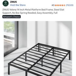 Steel Slat Metal Bed Frame For Full Size Bed 