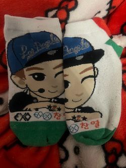 Kpop idol socks with Park Chanyeol from EXO One Size Fits Most Pretty Worn