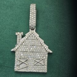 VVS D Moissanite House Pendant 925 Silver