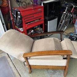 Book Shelve and Recliner Chair