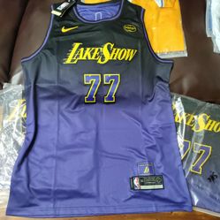 Laker Luka Jersey Number 77 LAKE SHOW