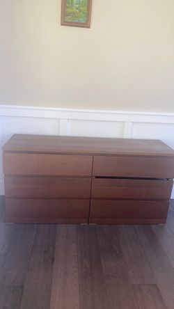 Wooden IKEA, six drawer dresser
