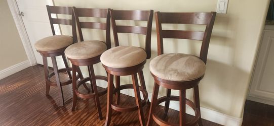 4 Cherry Wood Bar Stools
