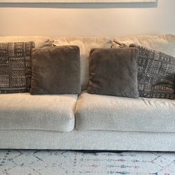🛋️ Used Ergonomic 3-Seater Couch + Rustic Side Table – $230 (Bundle)