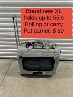 Petseek Extra Large Soft Sided Rolling Pet Carrier