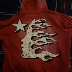 Hell Star Hoodie Red Wore 1 Time