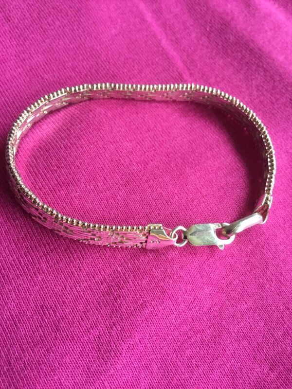 Herringbone style chain /Silver bracelet ๐บ