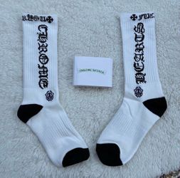 Chrome Hearts White Crew Socks