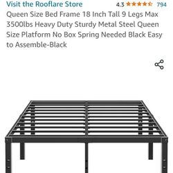 Queen Size 18 In Metal Bed Frame