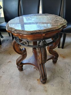 Wooden night stand whit marble top