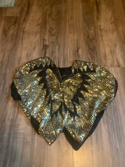 Vintage gold butterfly gold sequence shirt
