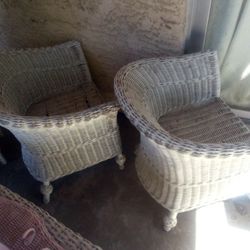 Chairs Wicker Outdoor Furniture Patio Chair Vintage White Rustic Shabby Chic Antique Unique 