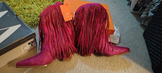 Pink Tasseled Cowgirl Boots.