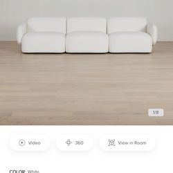 Halsey White Fabric 3-piece Modular Sofa