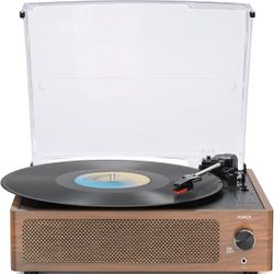 Vintage Record Players for Vinyl with Speakers Belt-Driven Retro Turntable LP Player Support