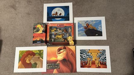 Disney The Lion King Figurines, Cards and Lithograph.