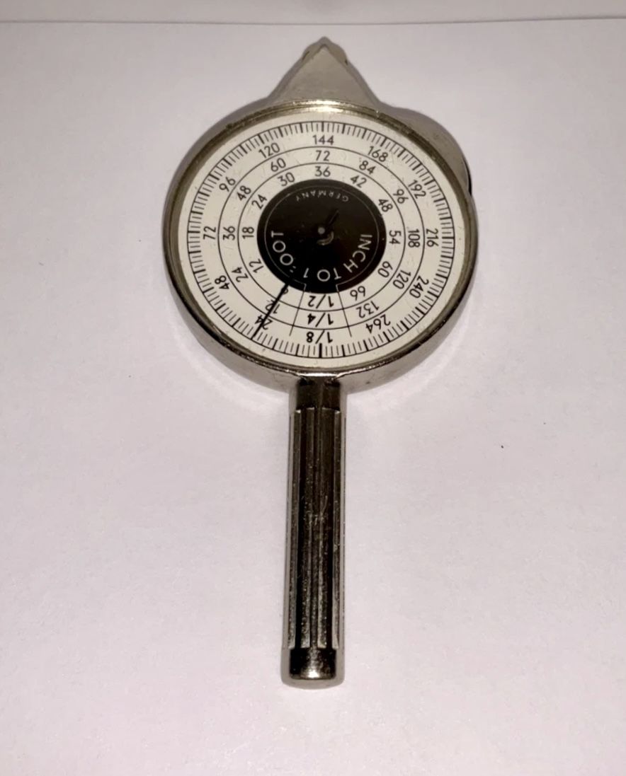 Vintage Specialty Tool Sewing- Converter - Inches To Feet, Made In Germany