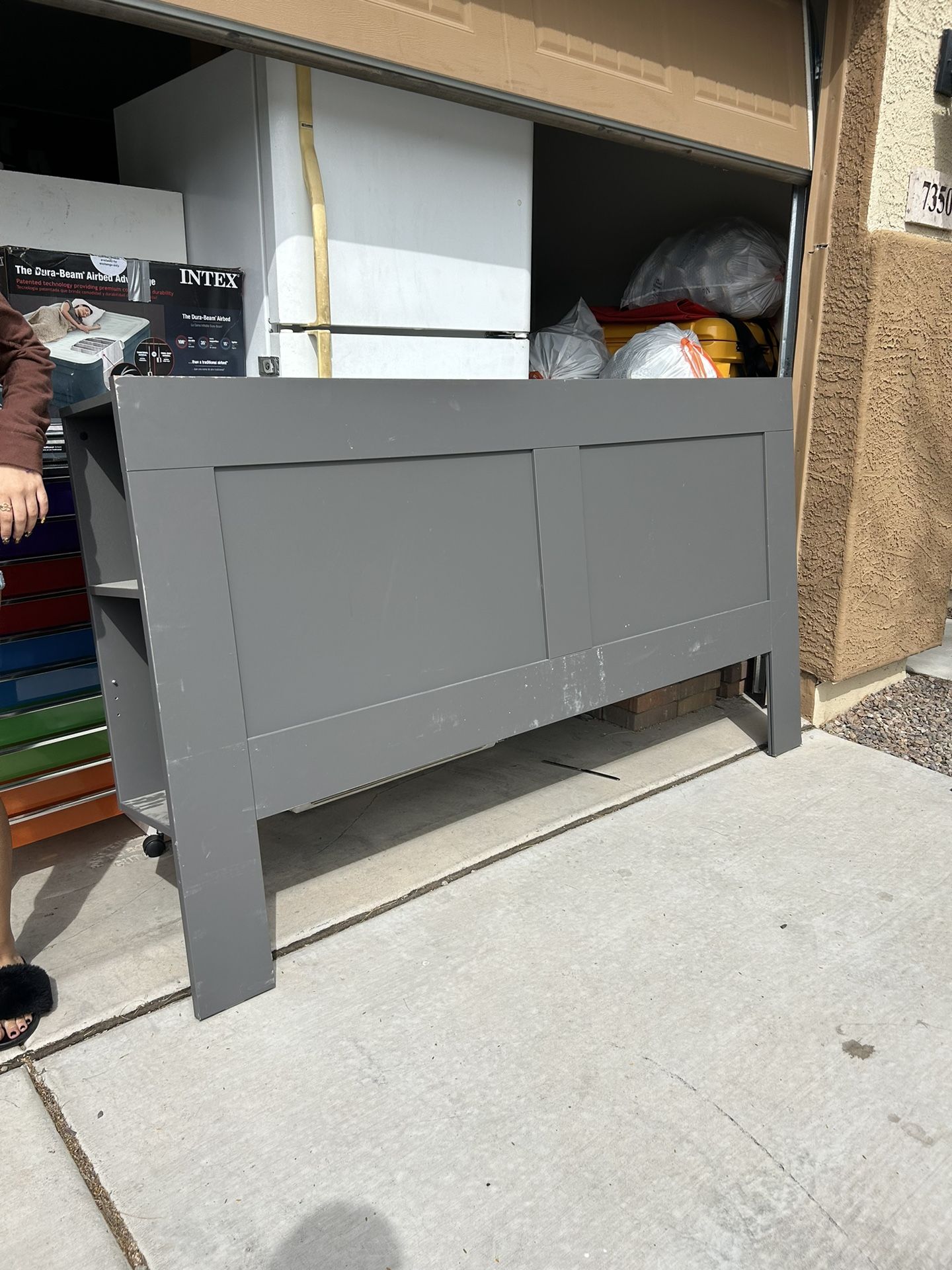 Gray King Size Headboard