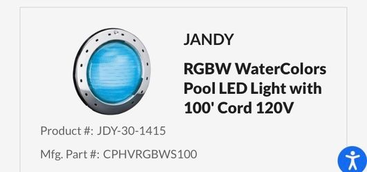 Jandy Watercolors Pool Light 120v