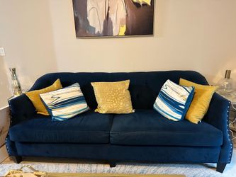 Dark Blue Living Room Couch