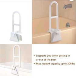 Butizone Adjustable Bathtub Safety Rail, Medical Tub Grab Bar for Elderly & Seniors, Clamp Handle Support for Bathroom
