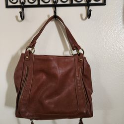 Brown leather purse