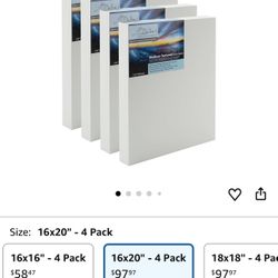 Da Vinci Pro Medium Textured Gesso Panel - 16x20-4 Pack - 7/8" Depth Wood Panels for Painting - Accepts Mediums Like Canvas - for Oils, Acrylics, Mixe