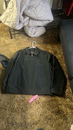 “TOWNE” By London Fog Black Windbreaker Jacket (Size XL)
