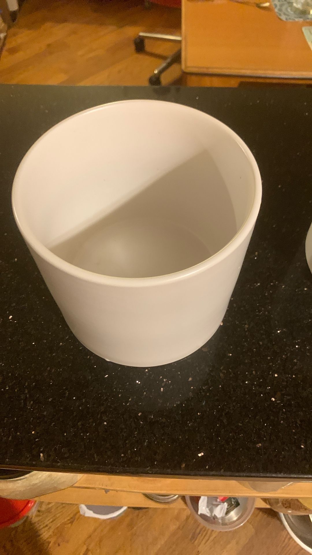 Two White Ceramic China Containers 5.5 Inch Tall