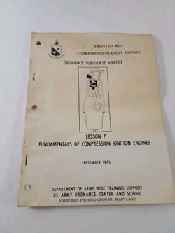 Vintage US Army correspondence course Manual 1975 LESSON 7 VIETNAM ENGINE MOS