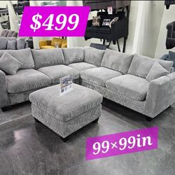 BRAND NEW 4PCS SECTIONAL SOFA SET WITH OTTOMAN AND ACCENT PILLOW INCLUDED $499