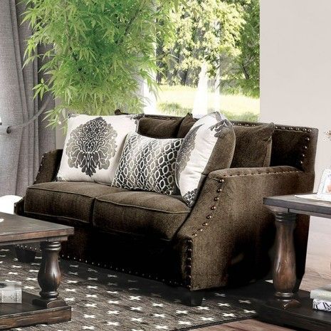 Transitional Light Brown loveseat