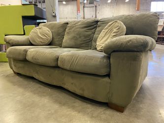 Sage Green Plush Microfiber 3 Seat Sofa