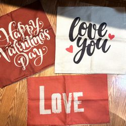 3 Love Throw Pillow Covers. Valentine’s Day. 