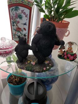 Black Bear Family Fishing Trip Statue