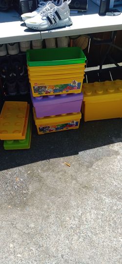 Lego plastic containers tubs stackable