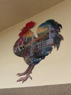 Rooster Farm Scene Wall Decor