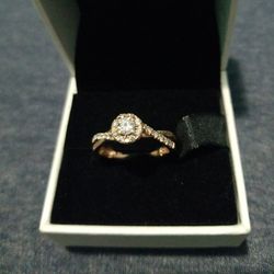 14KR 1/2CTW BR HALO ENG RING