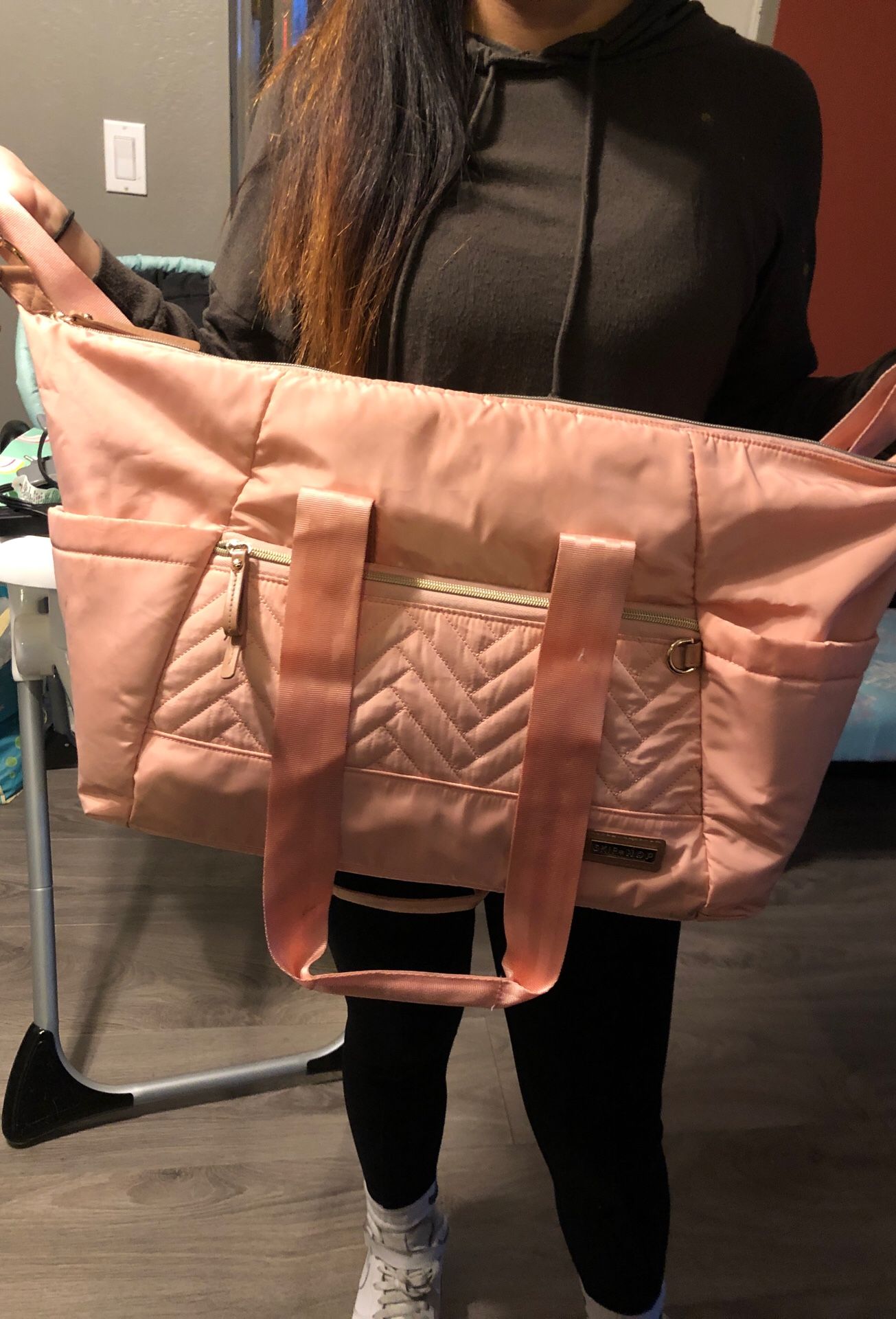 Skip-Hop rose pink diaper bag