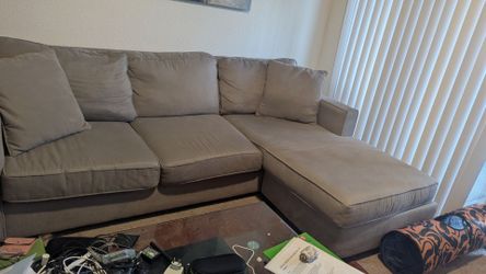 Gray Fabric Sectional Sofa with Chaise