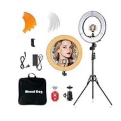 18" Ring Light Kit 55W Bluetooth LED Ringlight Lighting with Tripod Stand Dimmable 3200K/5500K