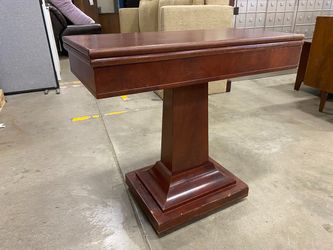 AMERICAN EMPIRE Wooden Pedestal Expandable Card Table