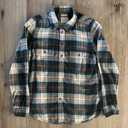 American Eagle Women's Ahh Mazingly Soft Flannel Size S Classic Fit Green Plaid  