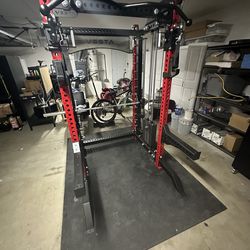 PRO SERIES Ultimate 3-1 Half Rack Functional Trainer w/Smith Machine Bar | 400lb Stack | Gym Equipment | Fitness | Commercial | Squat Rack   🎊 NEW YE