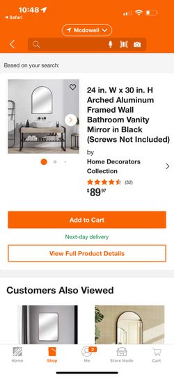 Black Arched Mirror
