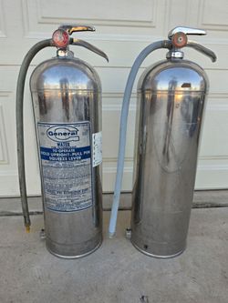 Pair Vintage General Water Fire Extinguisher Fire Fighter Equipment