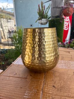Gold metal planter