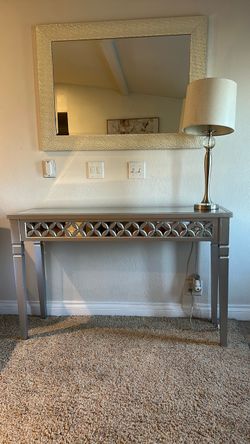 Silver table and mirror