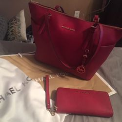 Michael Kors Cherry Tote and Wallet